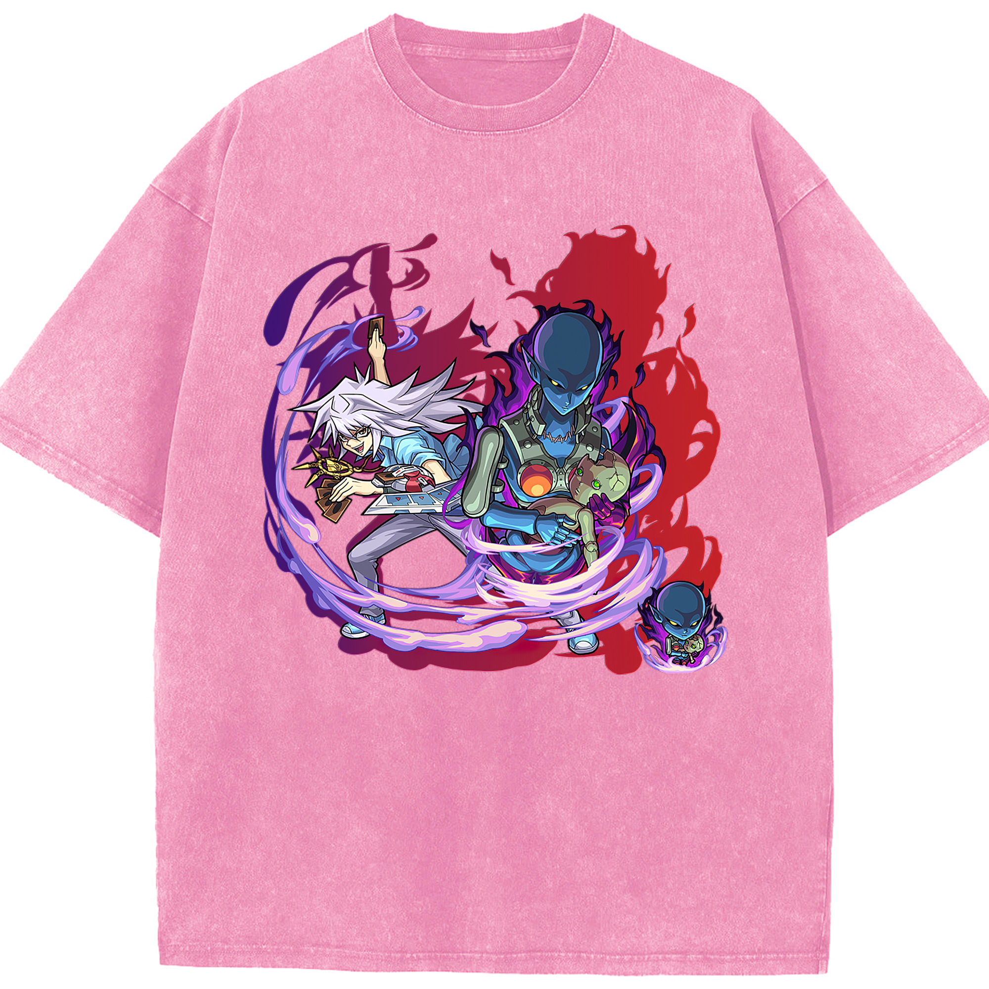 （画像用） 遊☆戯☆王 Yu-Gi-Oh! 綿100% ヴィンテージ風 半袖Tシャツ（フロントプリント）